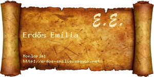 Erdős Emília névjegykártya